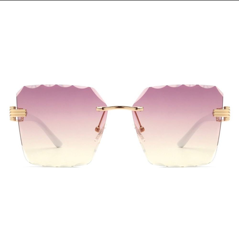 Rimless Square Chic Fashion Women Oversize Sunglasses
